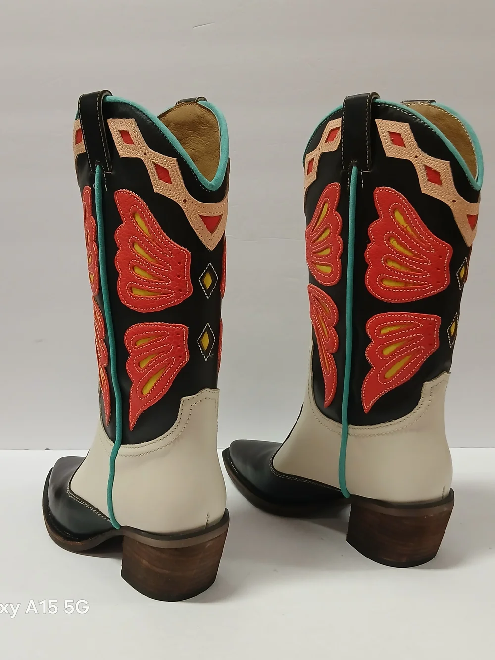 Steve Madden Arroyo Western Cowboy Boots Coral Multi Colorway Womens Size 6M New